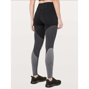 Lululemon Colour Me Ombre Sz 6Leggings Black Gray Gym Pant 28" Inseam